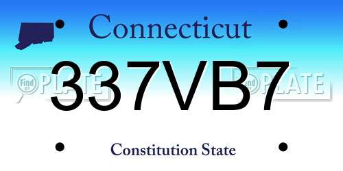 337VB7 Connecticut License Plate