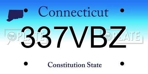 337VBZ Connecticut License Plate