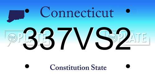 337VS2 Connecticut License Plate