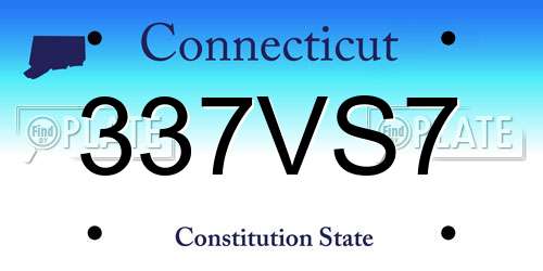 337VS7 Connecticut License Plate