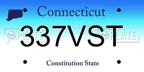 337VST Connecticut License Plate