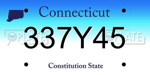 337Y45 Connecticut License Plate