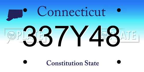 337Y48 Connecticut License Plate