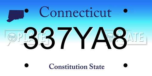 337YA8 Connecticut License Plate