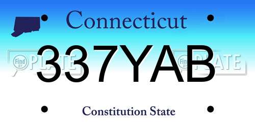 337YAB Connecticut License Plate