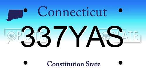 337YAS Connecticut License Plate