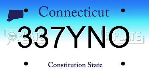 337YNO Connecticut License Plate