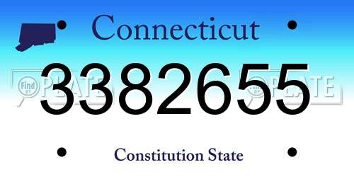 3382655 Connecticut License Plate