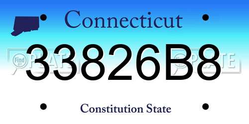 33826B8 Connecticut License Plate