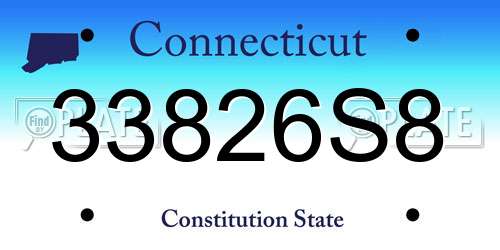 33826S8 Connecticut License Plate