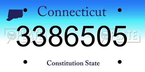 3386505 Connecticut License Plate