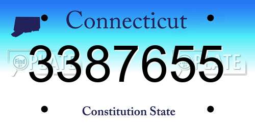 3387655 Connecticut License Plate