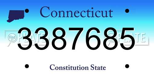 3387685 Connecticut License Plate