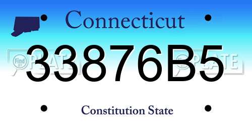 33876B5 Connecticut License Plate