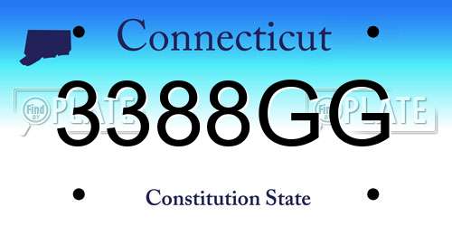 3388GG Connecticut License Plate