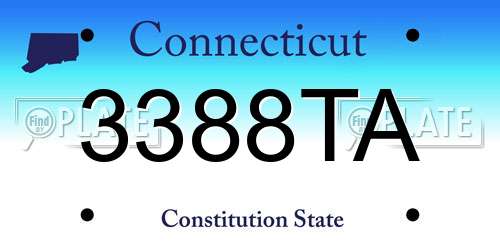 3388TA Connecticut License Plate