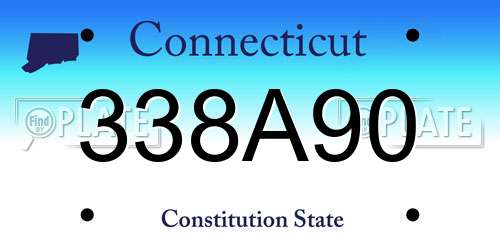 338A90 Connecticut License Plate