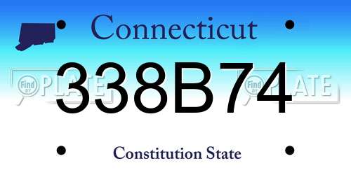 338B74 Connecticut License Plate