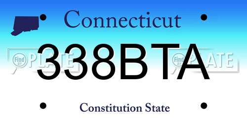 338BTA Connecticut License Plate