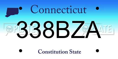 338BZA Connecticut License Plate