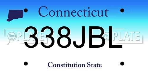 338JBL Connecticut License Plate