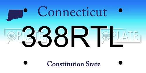 338RTL Connecticut License Plate