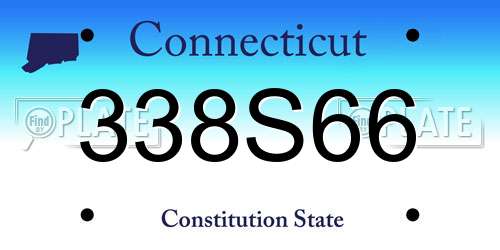 338S66 Connecticut License Plate