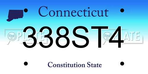 338ST4 Connecticut License Plate