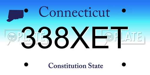 338XET Connecticut License Plate