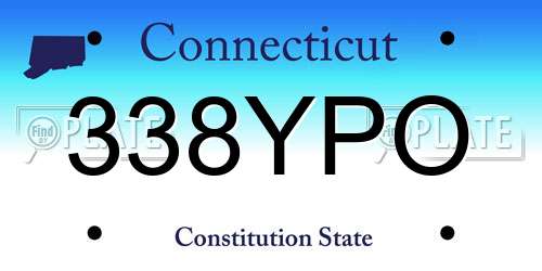 338YPO Connecticut License Plate