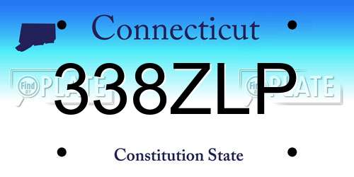 338ZLP Connecticut License Plate