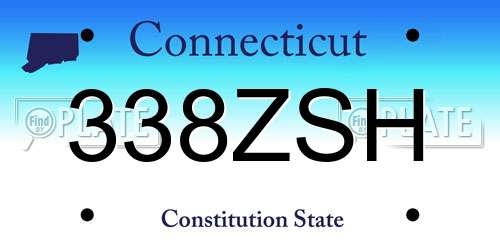 338ZSH Connecticut License Plate