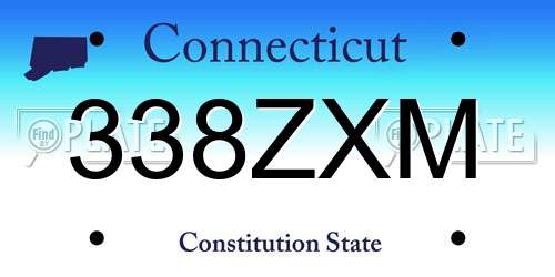 338ZXM Connecticut License Plate