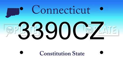 3390CZ Connecticut License Plate