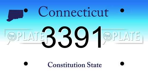 3391 Connecticut License Plate