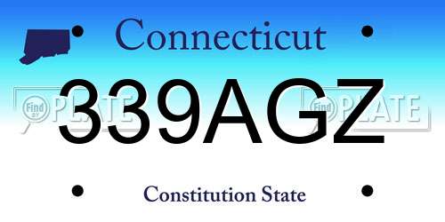339AGZ Connecticut License Plate