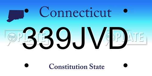 339JVD Connecticut License Plate