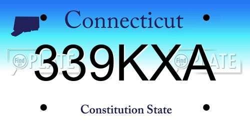 339KXA Connecticut License Plate