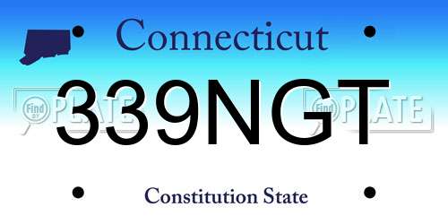 339NGT Connecticut License Plate