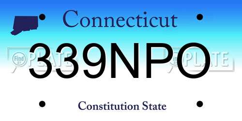 339NPO Connecticut License Plate