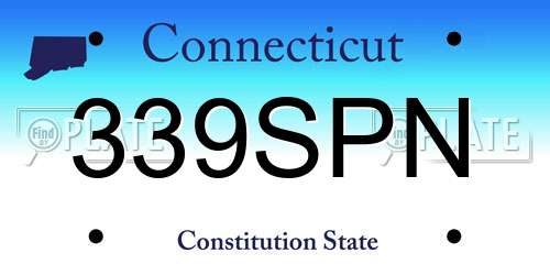 339SPN Connecticut License Plate