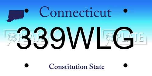 339WLG Connecticut License Plate