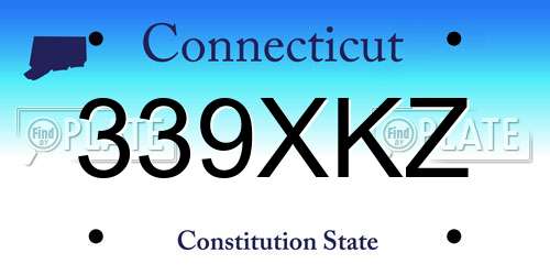 339XKZ Connecticut License Plate