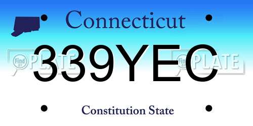 339YEC Connecticut License Plate