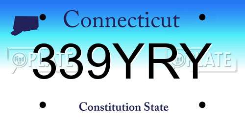 339YRY Connecticut License Plate