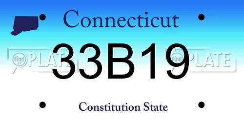 33B19 Connecticut License Plate
