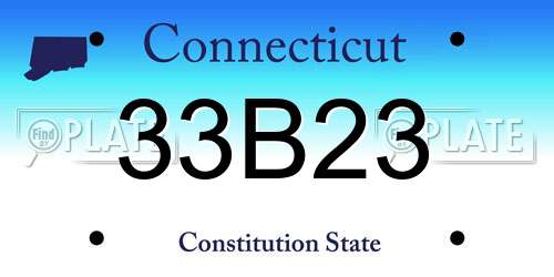 33B23 Connecticut License Plate