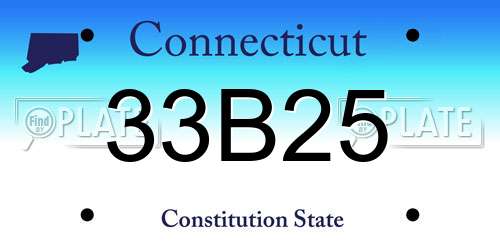 33B25 Connecticut License Plate