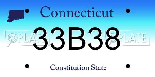 33B38 Connecticut License Plate