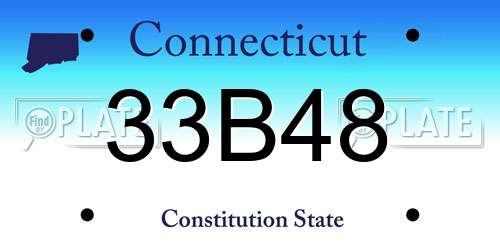 33B48 Connecticut License Plate